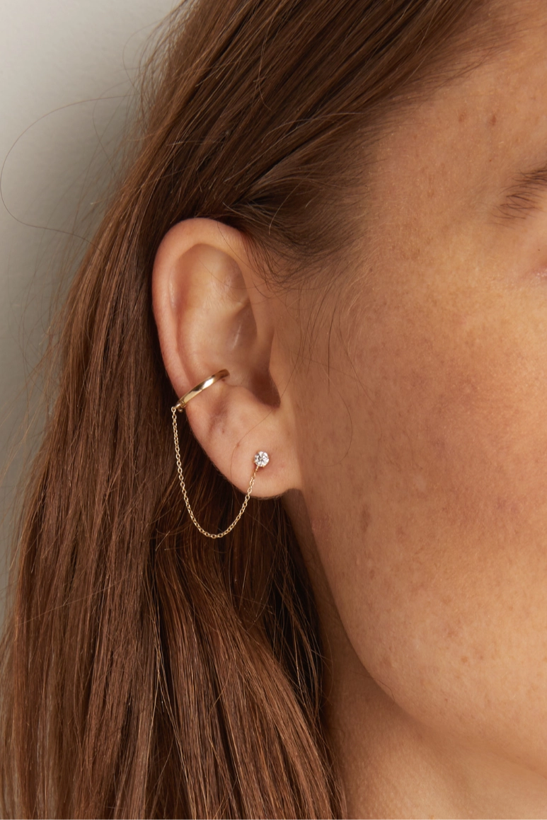 Aurate x Frye: Lab Grown Diamond Stud and Ear Cuff