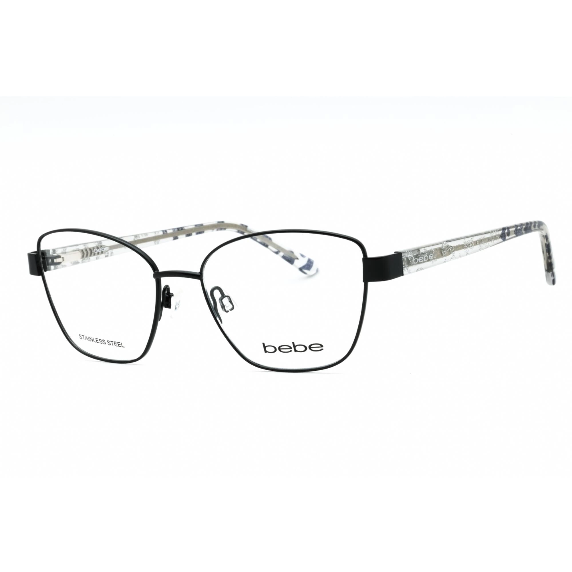 Bebe Women's Eyeglasses - 54 mm Jet Metal Full Rim Cat Eye Shape Frame | BB5209 001