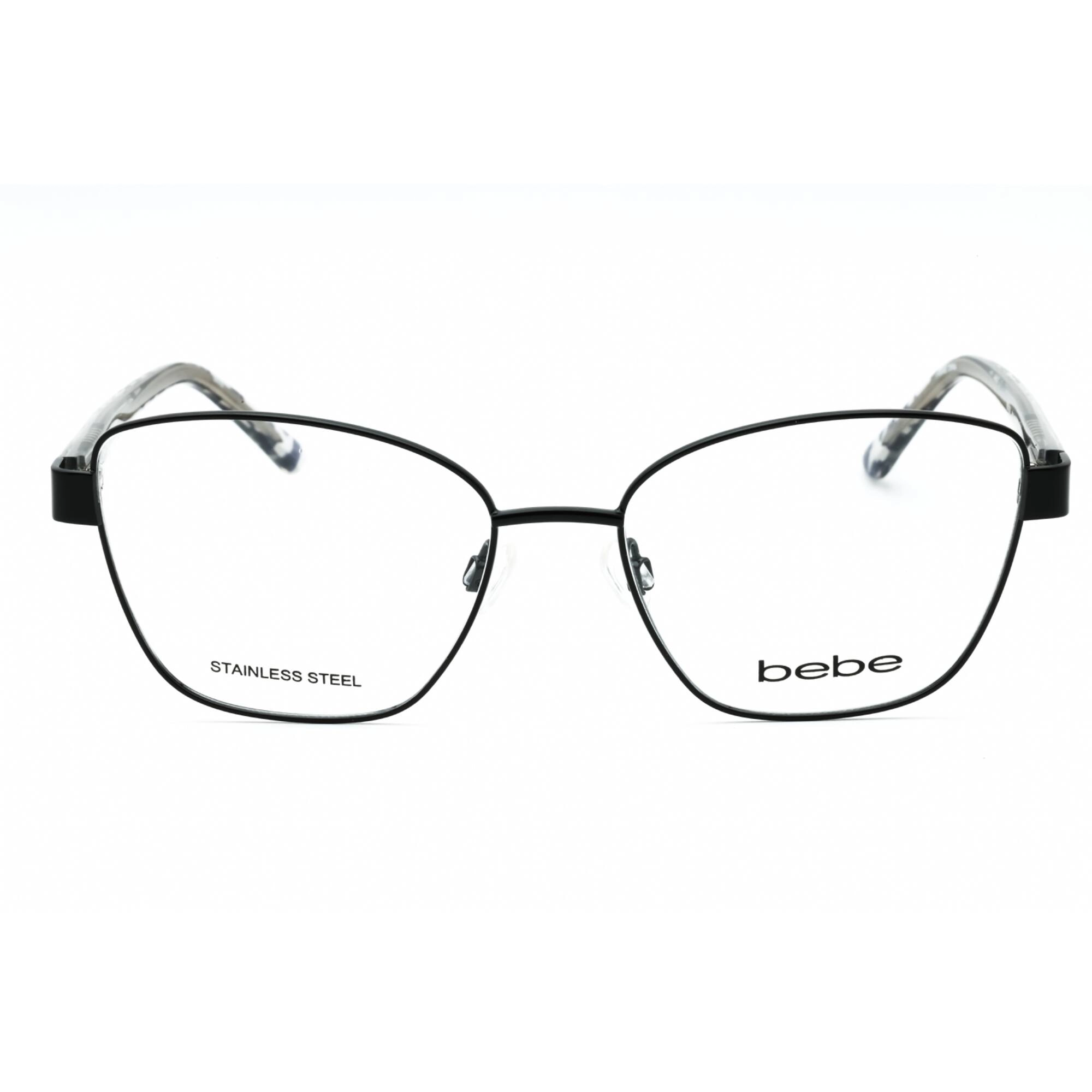 Bebe Women's Eyeglasses - 54 mm Jet Metal Full Rim Cat Eye Shape Frame | BB5209 001