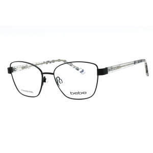 Bebe Women's Eyeglasses - 54 mm Jet Metal Full Rim Cat Eye Shape Frame | BB5209 001