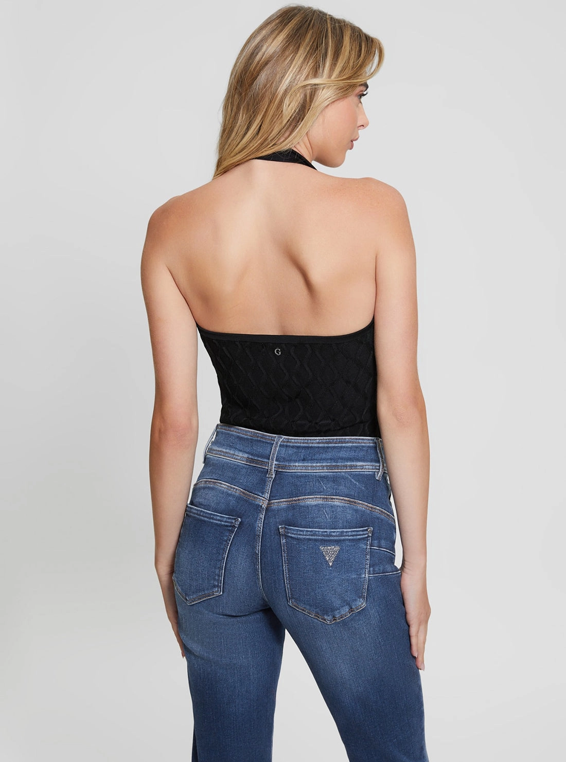 Black Wavy Lucia Halter Top