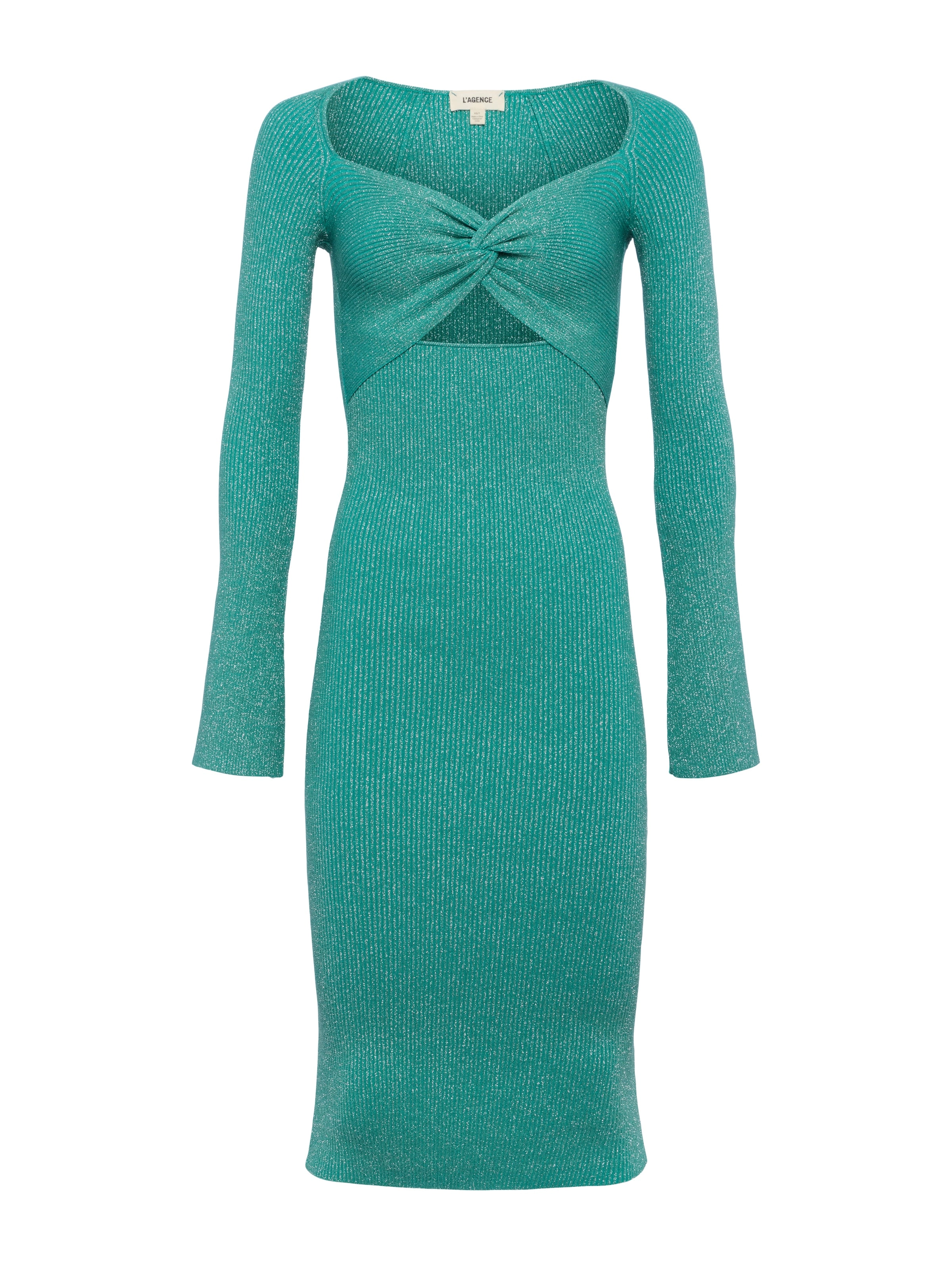 Boa Twist-Front Knit Dress