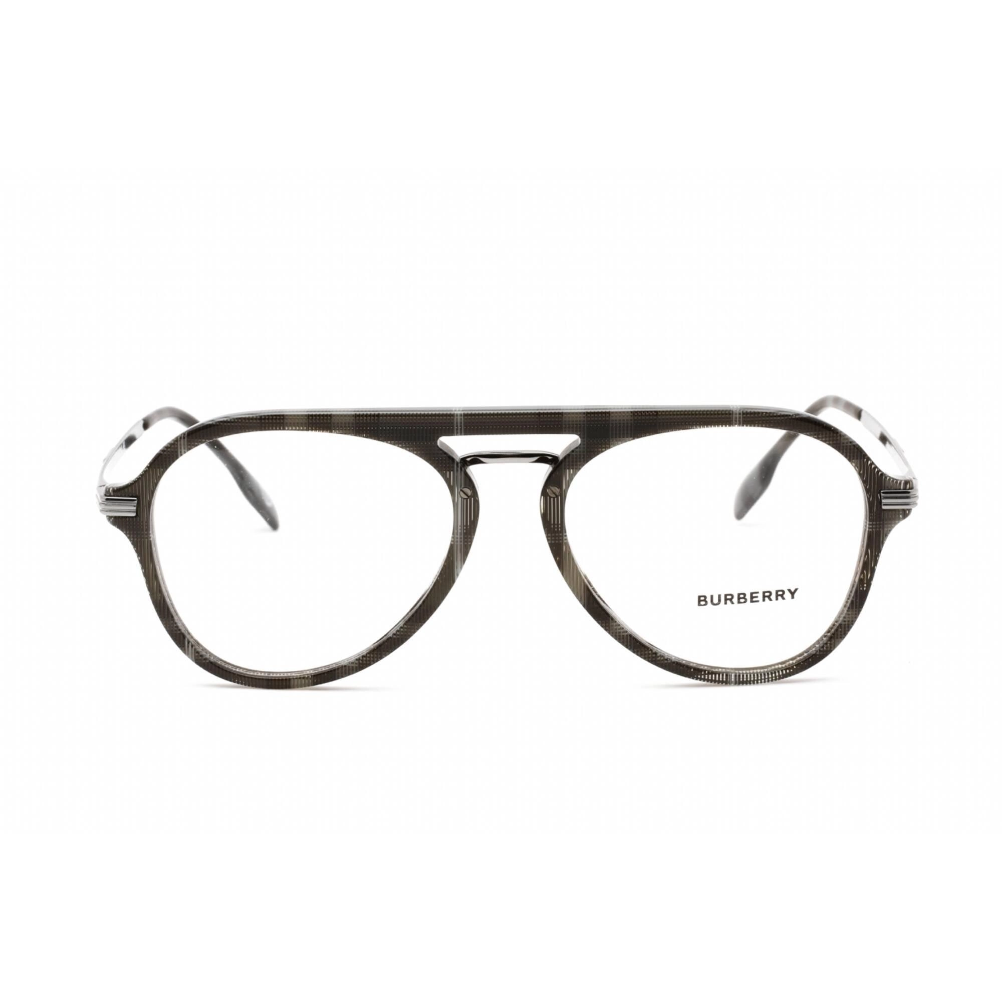 Burberry Men's Eyeglasses - Full Rim Aviator Charcoal Check Plastic | 0BE2377 3804