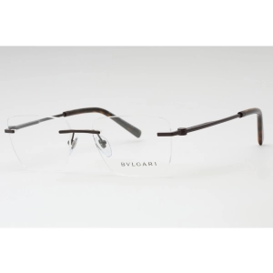 Bvlgari Men's Eyeglasses - Matte Brown Rimless Rectangular 57mm Frame | 0BV1122 2073