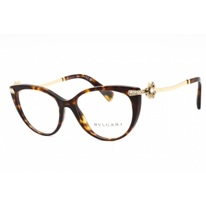 Bvlgari Women's Eyeglasses - Havana Plastic Full Rim Cat Eye Frame | 0BV4206B 504