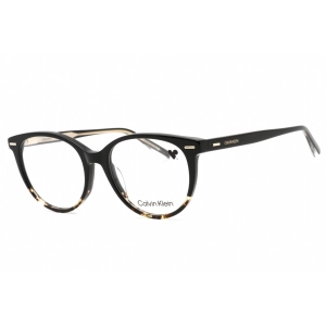 Calvin Klein Women's Eyeglasses - Full Rim Black/Amber Plastic Round | CK21710 033