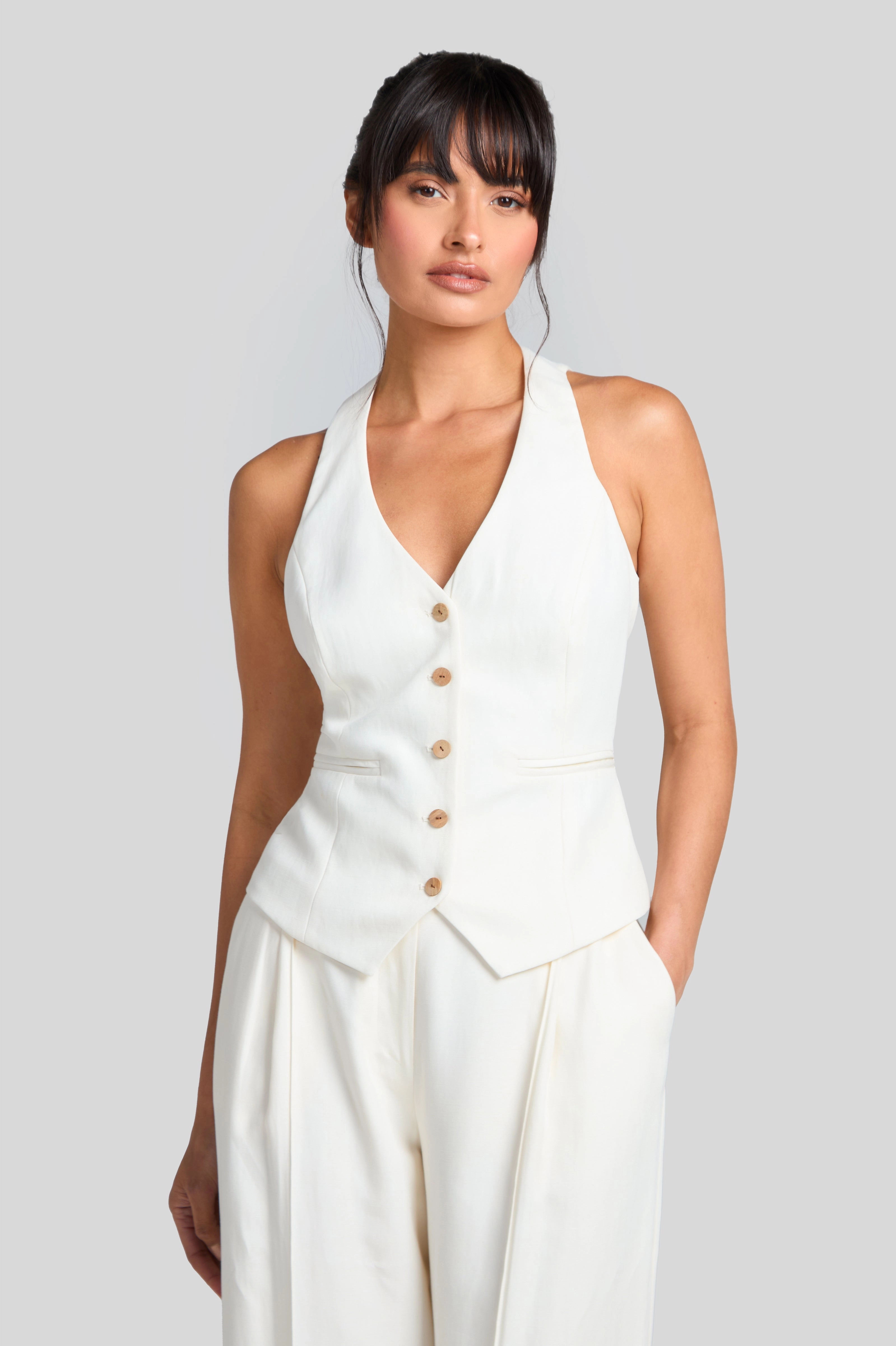 Cate White Waistcoat