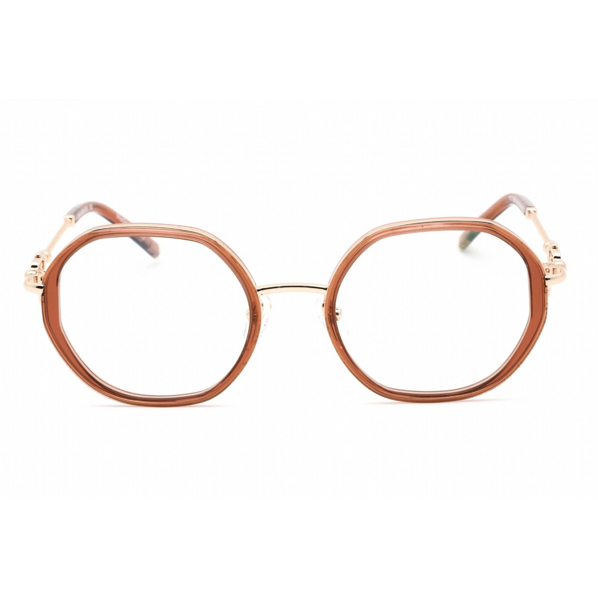 Charriol Men's Eyeglasses - Full Rim Shiny Gold Brown Hexagon Metal | PC71050 C01