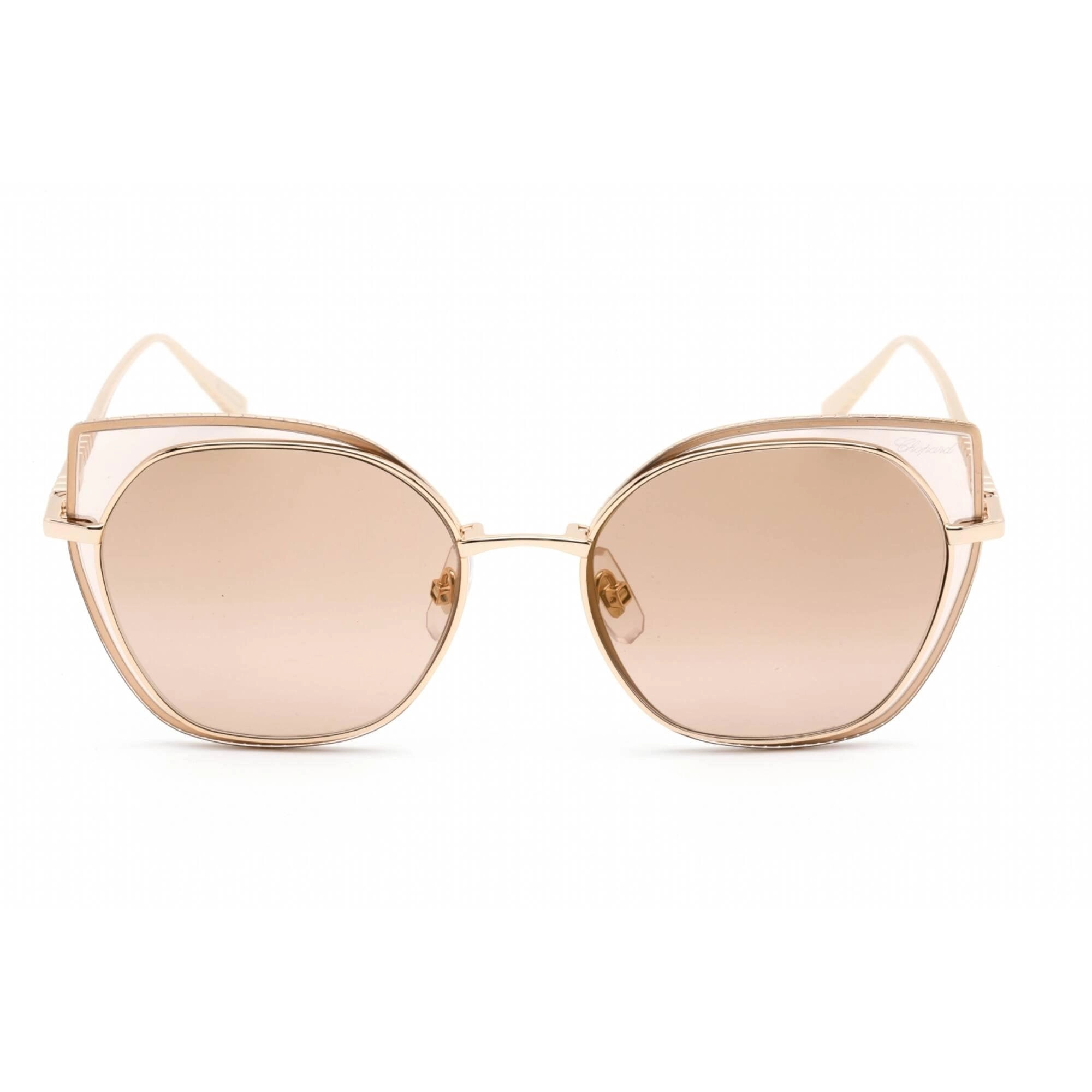 Chopard Men's Sunglasses - Full Rim Polished Rose Gold Cat Eye Shape | SCHF74M 300G