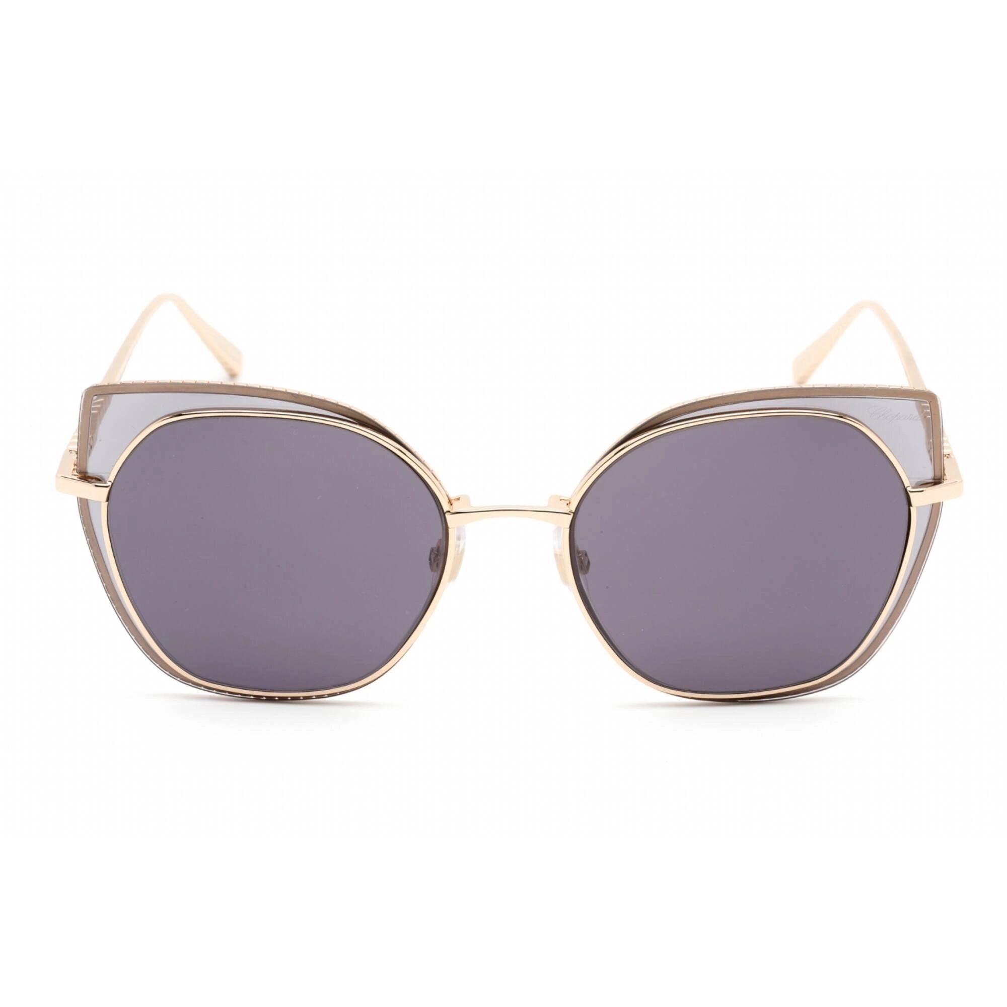 Chopard Men's Sunglasses - Full Rim Polished Rose Gold Metal Cat Eye | SCHF74M 300Y