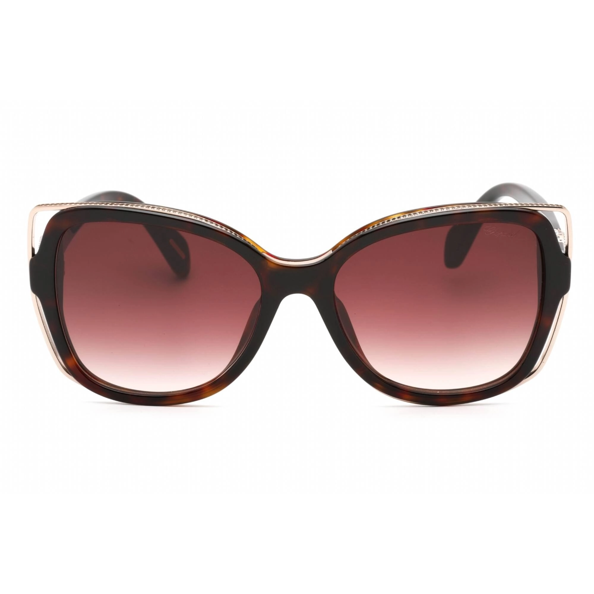Chopard Women's Sunglasses - Shiny Dark Havana Cat Eye Full Rim Frame | SCH316S 0722