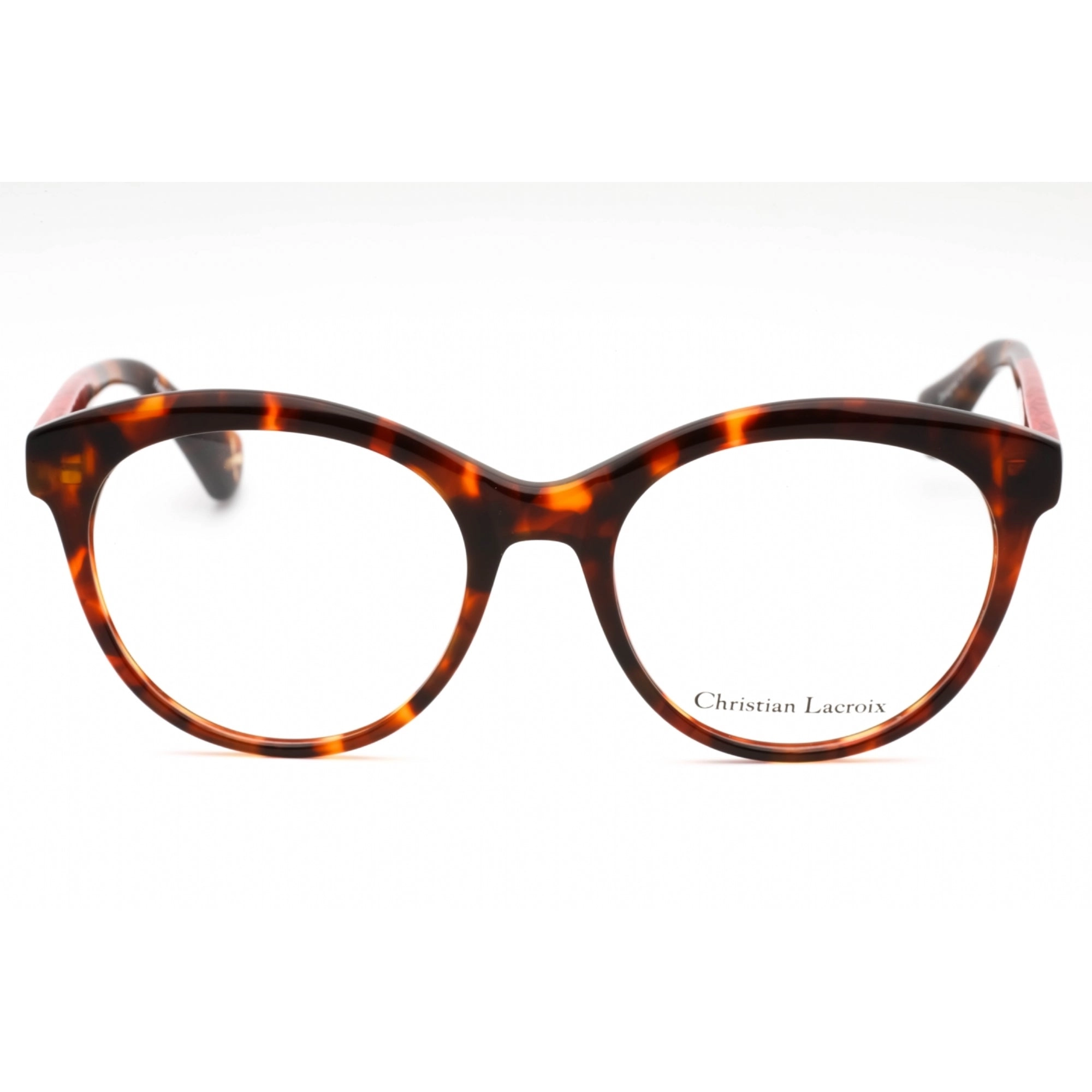 Christian Lacroix Women's Eyeglasses - Red Havana Plastic Round Frame | CL1118 124
