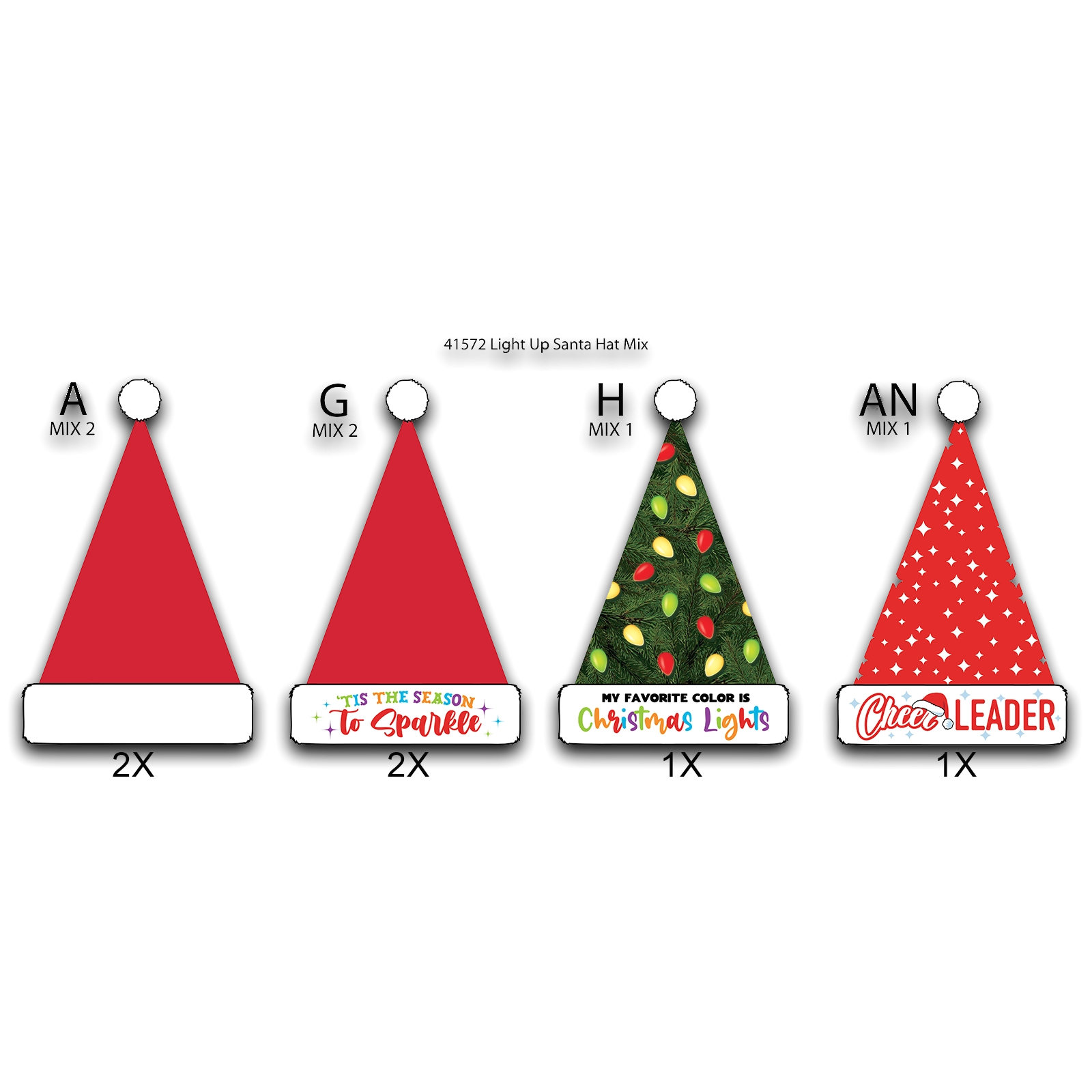 Christmas Hat Assortment Floor Display - 36 Pieces Per Retail Ready Display 88464