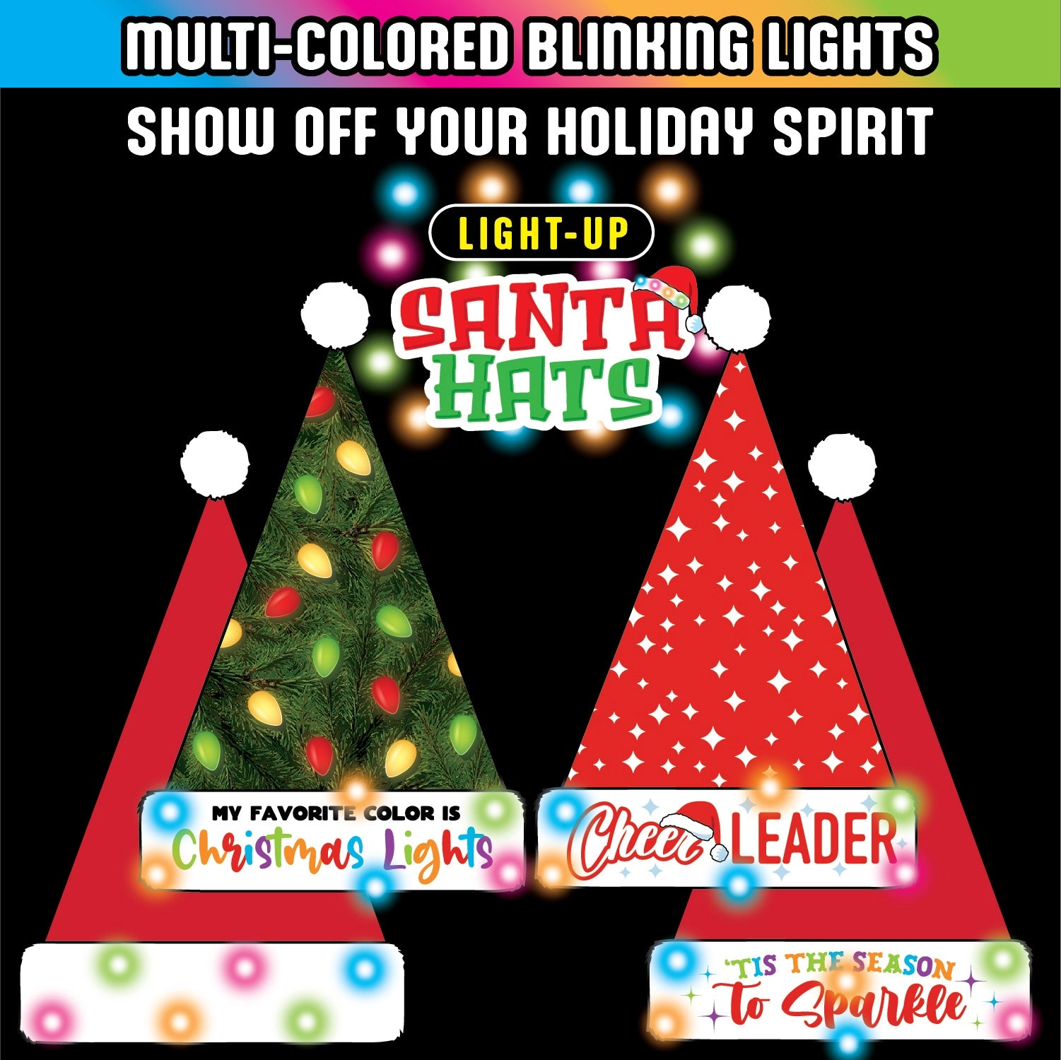 Christmas Hat Assortment Floor Display - 36 Pieces Per Retail Ready Display 88464