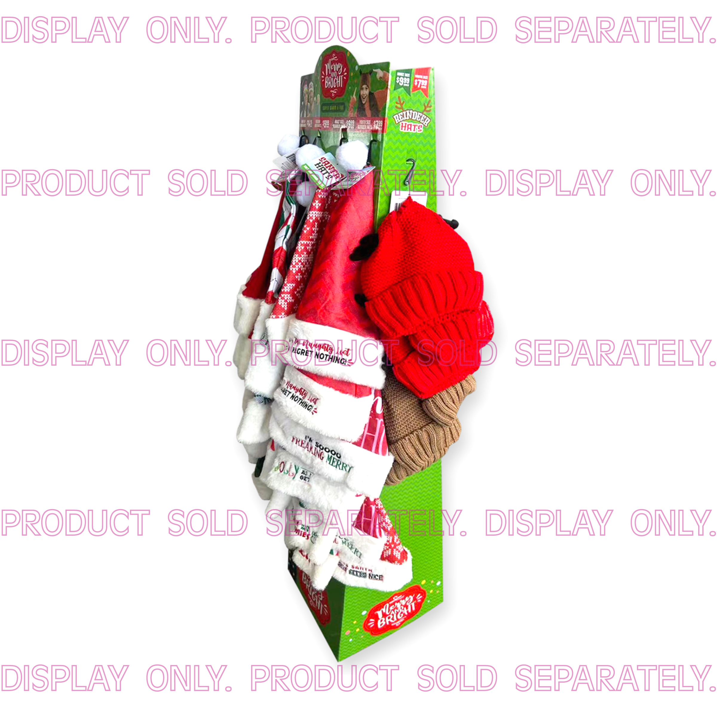 Christmas Hat Assortment Floor Display - Retail Ready Floor Display ONLY 977560