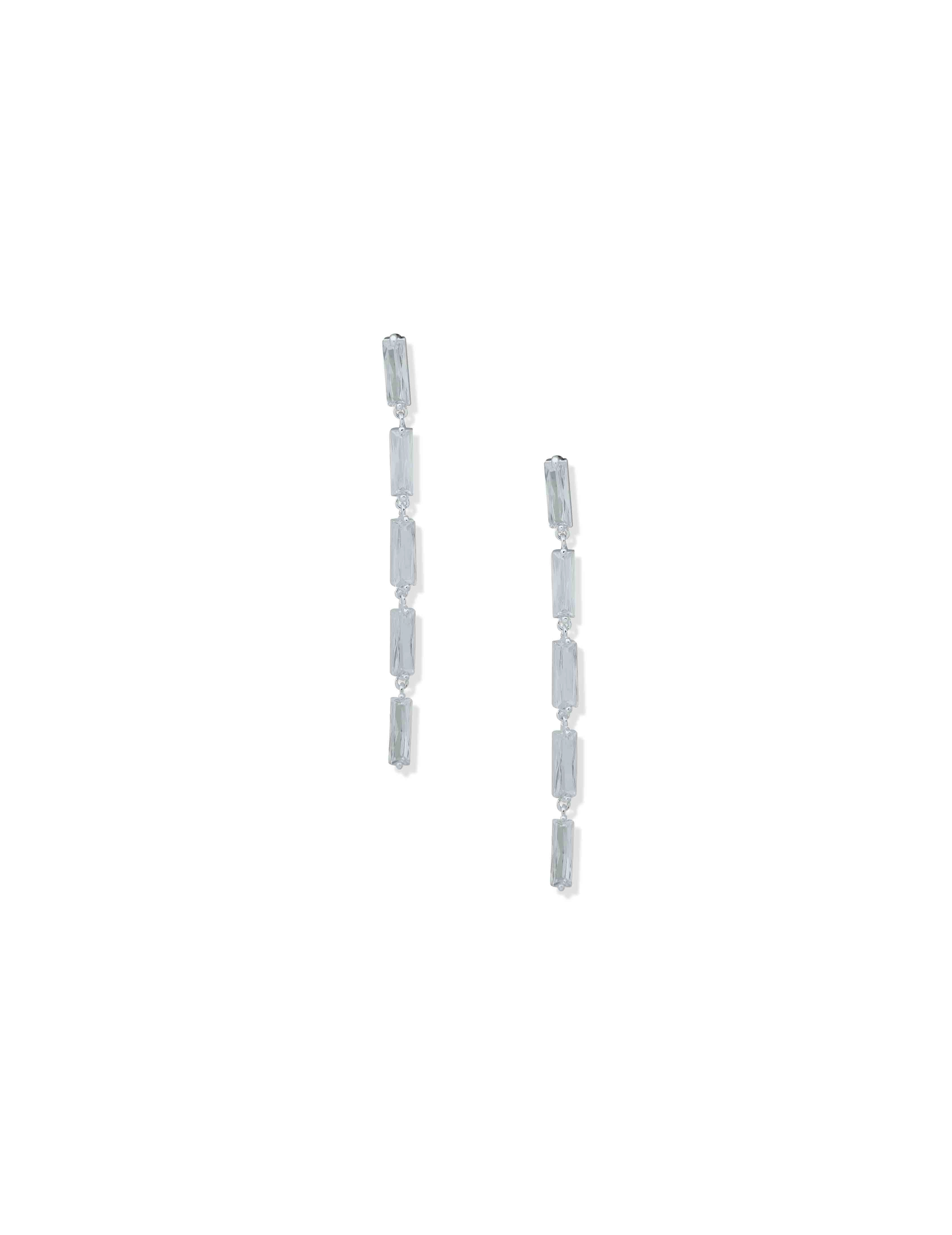 CZ Linear Baguette Earrings