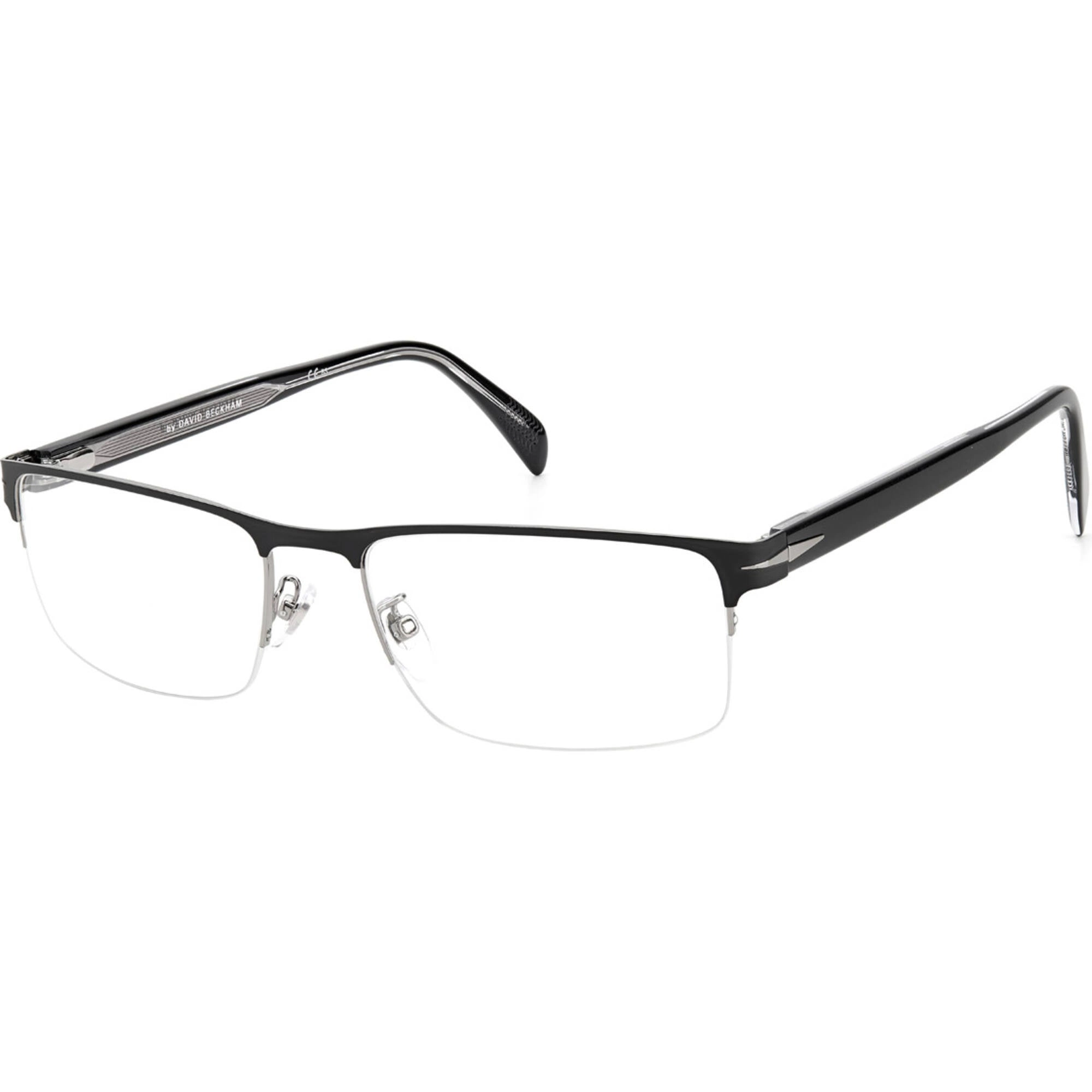 David Beckham Men's Eyeglasses - Matte Black Ruthenium Half Rim Frame | DB-1068 0TI7