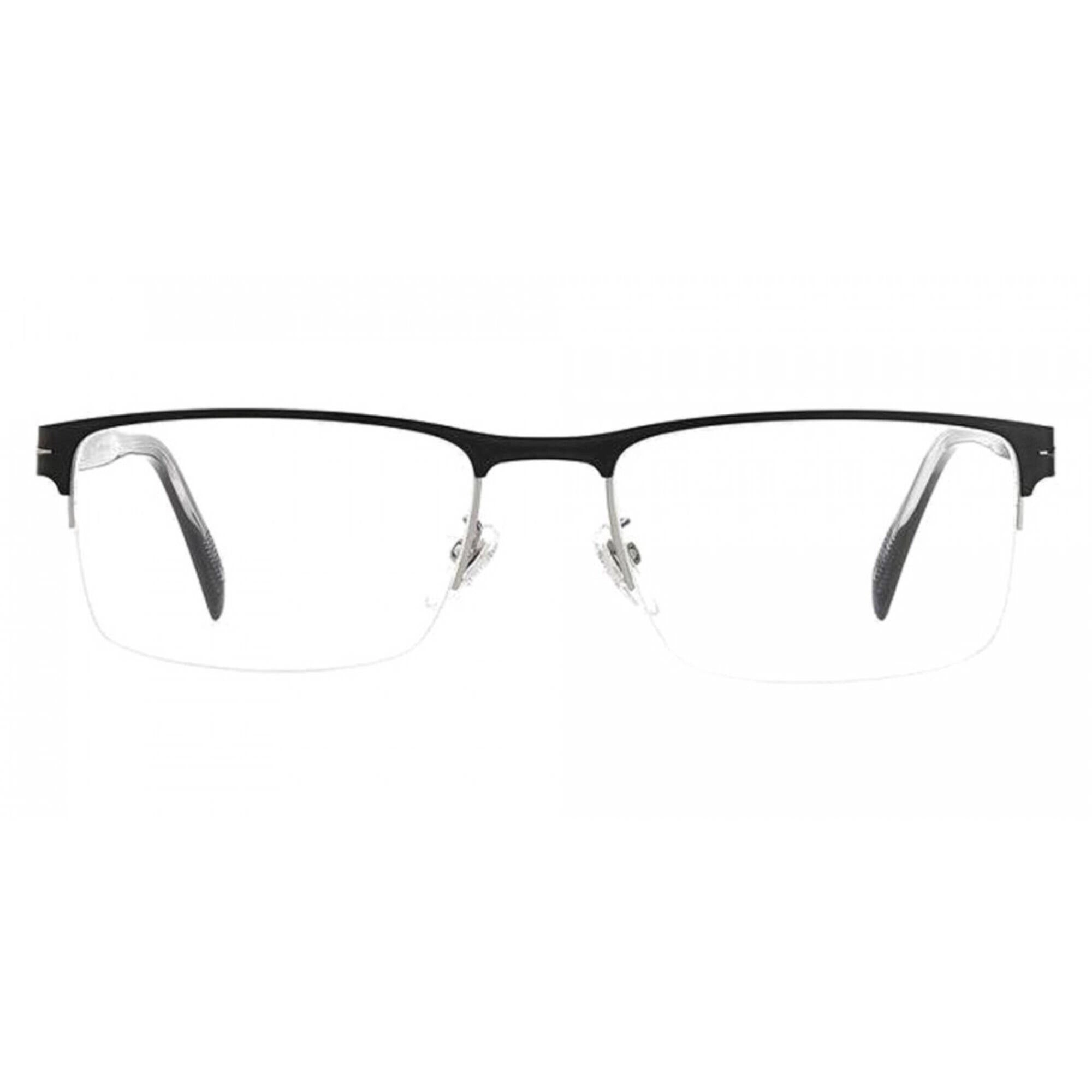 David Beckham Men's Eyeglasses - Matte Black Ruthenium Half Rim Frame | DB-1068 0TI7