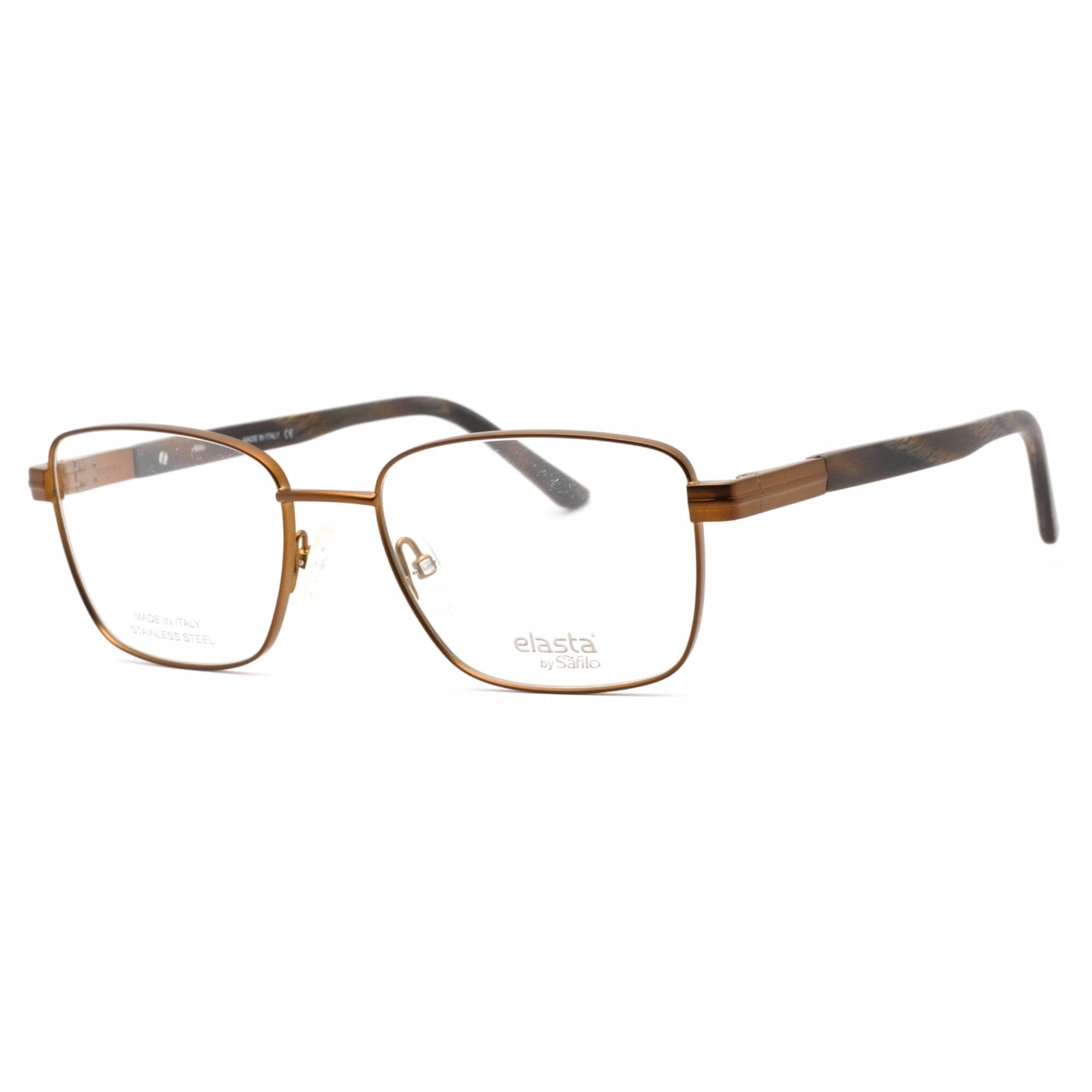 Elasta Men's Eyeglasses - Dark Brown Metal Rectangular Full Rim Frame | E 3125 0R0Z 00