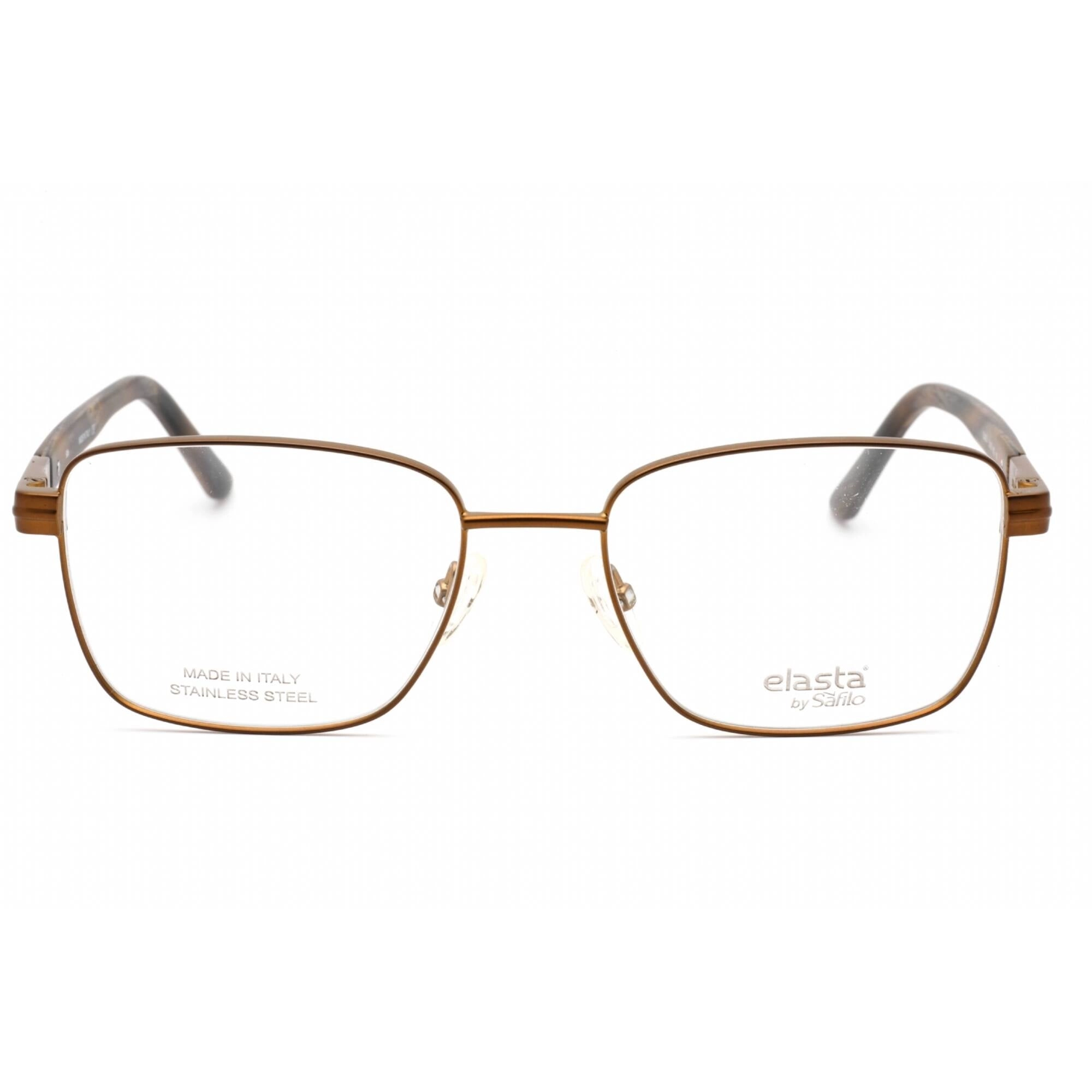Elasta Men's Eyeglasses - Dark Brown Metal Rectangular Full Rim Frame | E 3125 0R0Z 00