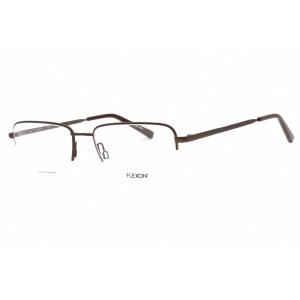 Flexon Men's Eyeglasses - Brown Rectangular Half Rim Metal Frame | FLEXON H6050 210