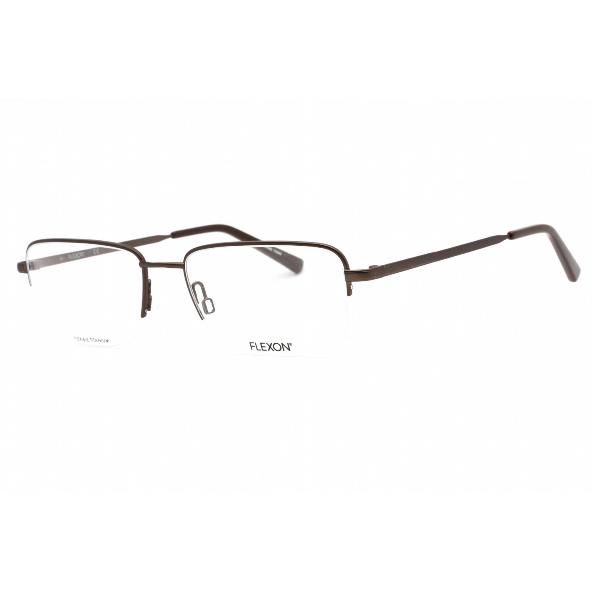 Flexon Men's Eyeglasses - Brown Rectangular Half Rim Metal Frame | FLEXON H6050 210