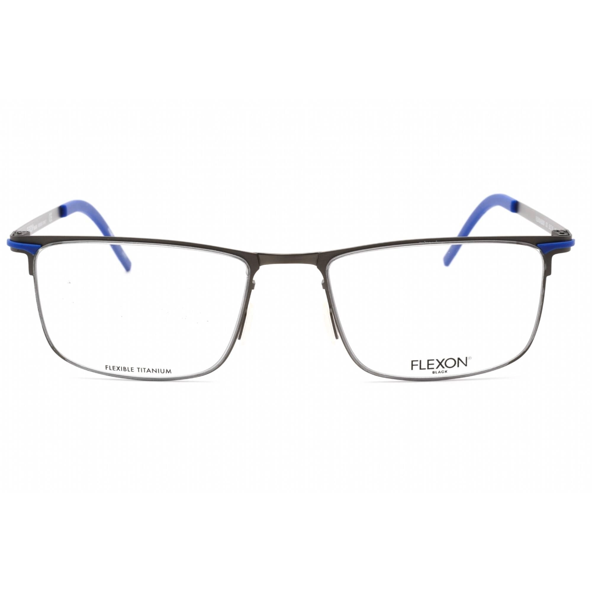 Flexon Men's Eyeglasses - Full Rim Gunmetal Metal Rectangular Frame | FLEXON B2005 033