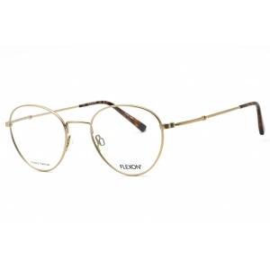 Flexon Men's Eyeglasses - Gold Metal Round Full Rim Frame | FLEXON H6032 710