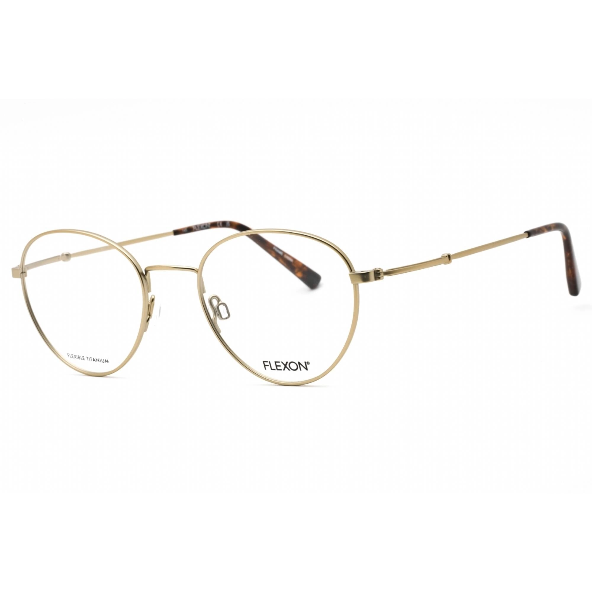 Flexon Men's Eyeglasses - Gold Metal Round Full Rim Frame | FLEXON H6032 710