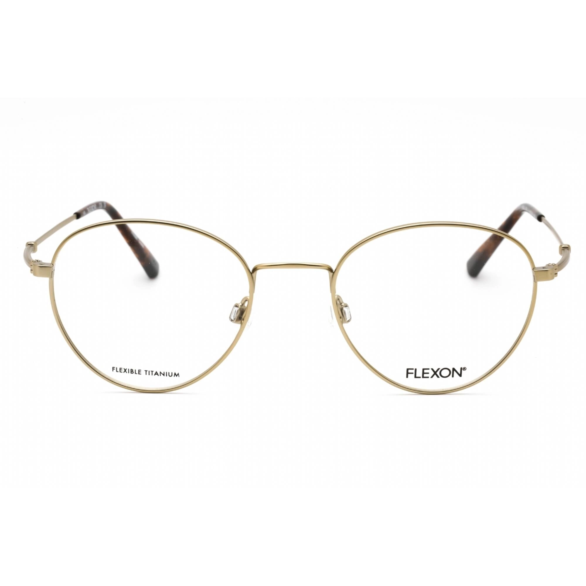 Flexon Men's Eyeglasses - Gold Metal Round Full Rim Frame | FLEXON H6032 710