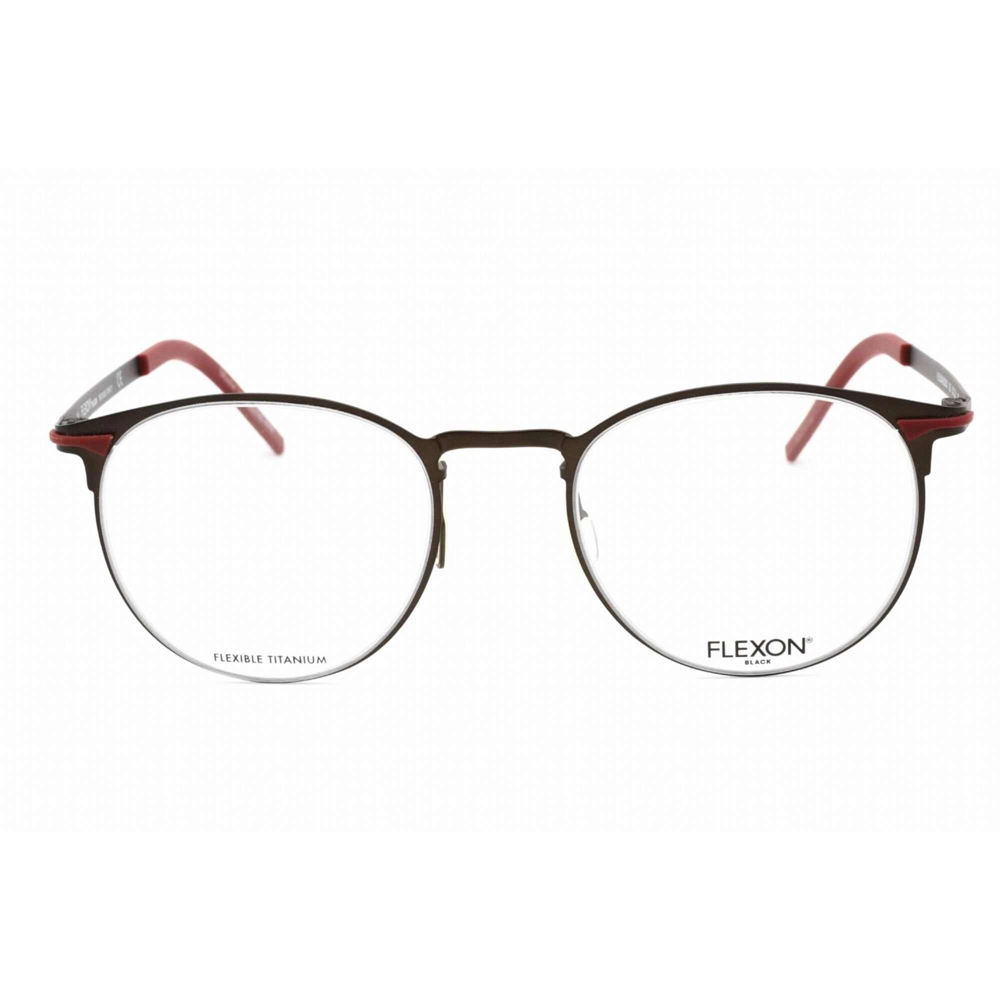 Flexon Men's Eyeglasses - Graphite Full Rim Round Frame Clear Lens | FLEXON B2000 035