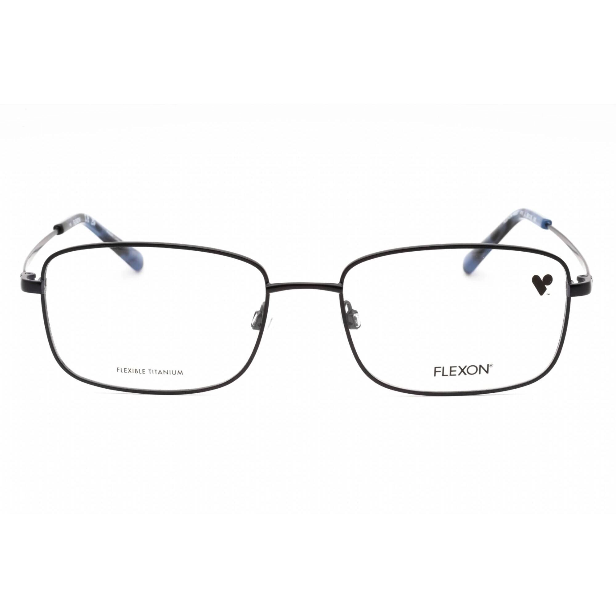 Flexon Men's Eyeglasses - Navy Rectangular Metal Full Rim Frame | FLEXON H6057 410