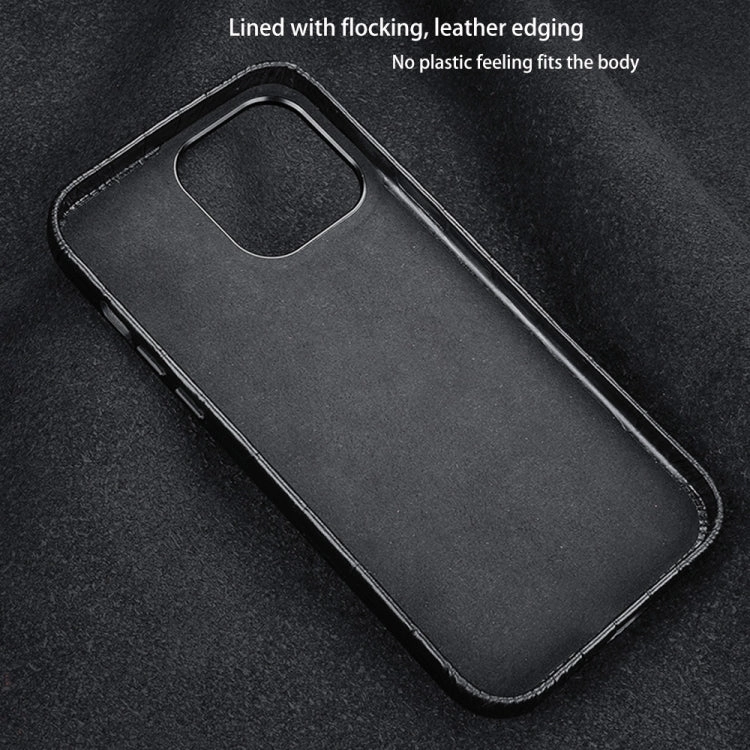 For iPhone 12 Crocodile Texture Top Layer Cowhide Leather Back Cover Shockproof Case