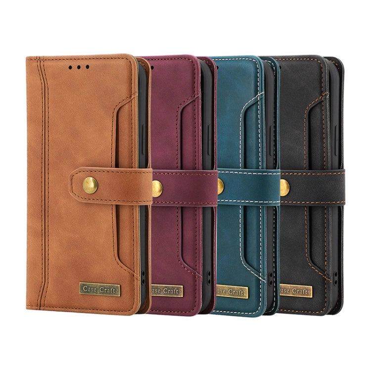 For Samsung Galaxy Note20 Copper Buckle Horizontal Flip Leather Phone Case with Holder  Card