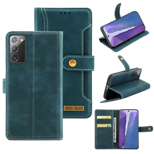 For Samsung Galaxy Note20 Copper Buckle Horizontal Flip Leather Phone Case with Holder  Card