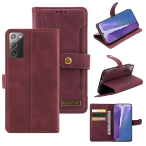 For Samsung Galaxy Note20 Copper Buckle Horizontal Flip Leather Phone Case with Holder  Card