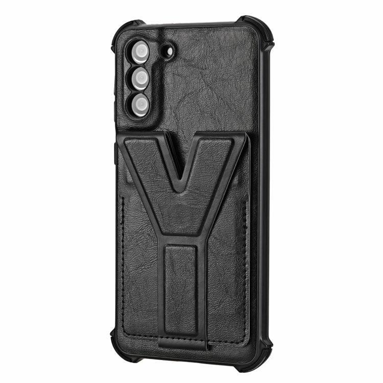 For Samsung Galaxy S21  5G Y Style Multifunction Card Stand Back Cover PU   TPU   PC Magnetic