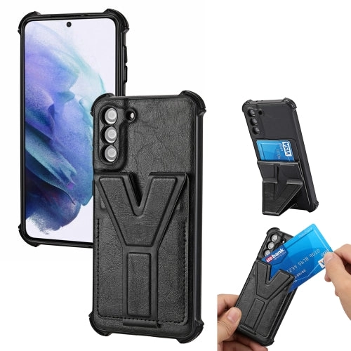 For Samsung Galaxy S21  5G Y Style Multifunction Card Stand Back Cover PU   TPU   PC Magnetic