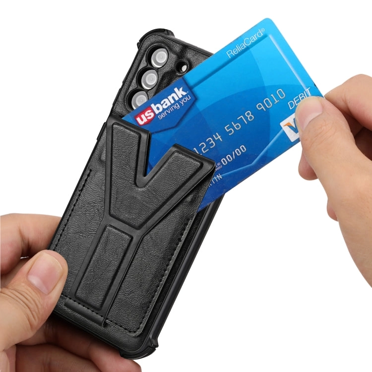 For Samsung Galaxy S21  5G Y Style Multifunction Card Stand Back Cover PU   TPU   PC Magnetic