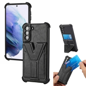 For Samsung Galaxy S21  5G Y Style Multifunction Card Stand Back Cover PU   TPU   PC Magnetic