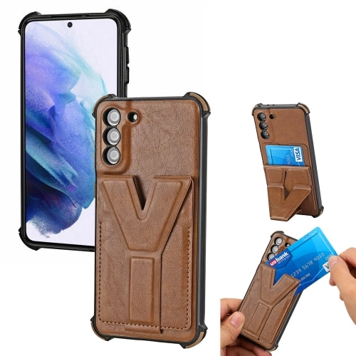 For Samsung Galaxy S21  5G Y Style Multifunction Card Stand Back Cover PU   TPU   PC Magnetic