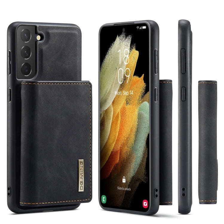 For Samsung Galaxy S21  DG.MING M1 Series 3-Fold Multi Card Wallet   Magnetic Back Cover Shockproof