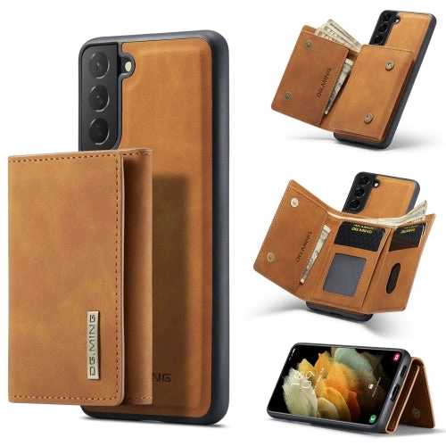 For Samsung Galaxy S21  DG.MING M1 Series 3-Fold Multi Card Wallet   Magnetic Back Cover Shockproof