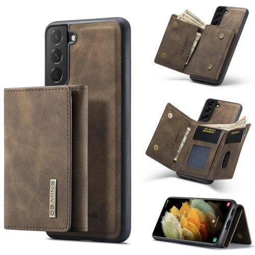 For Samsung Galaxy S21  DG.MING M1 Series 3-Fold Multi Card Wallet   Magnetic Back Cover Shockproof