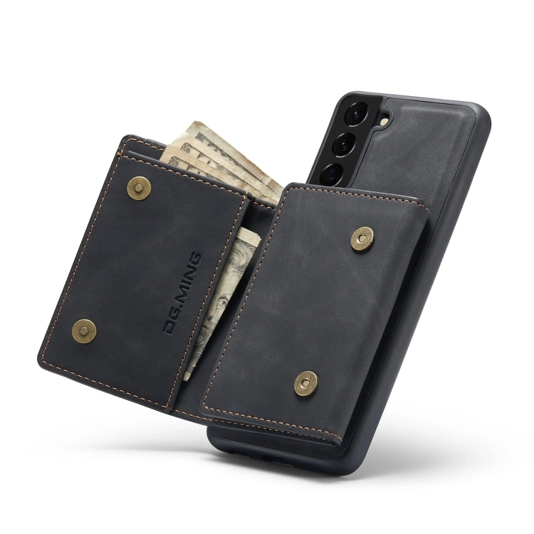 For Samsung Galaxy S21  DG.MING M1 Series 3-Fold Multi Card Wallet   Magnetic Back Cover Shockproof