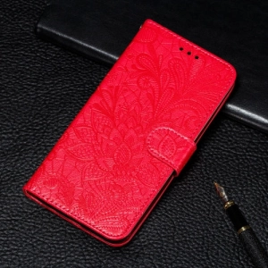 For Xiaomi Mi 11 Lace Flower Embossing Pattern Horizontal Flip Leather Case with Holder  Card
