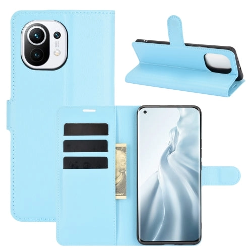 For Xiaomi Mi 11 Litchi Texture Horizontal Flip Protective Case with Holder  Card Slots