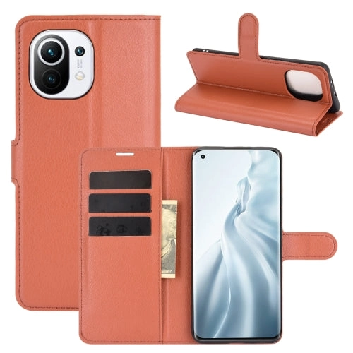 For Xiaomi Mi 11 Litchi Texture Horizontal Flip Protective Case with Holder  Card Slots