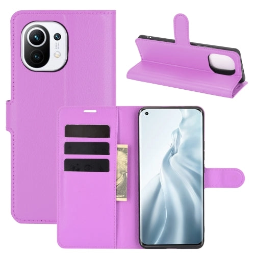 For Xiaomi Mi 11 Litchi Texture Horizontal Flip Protective Case with Holder  Card Slots