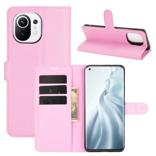 For Xiaomi Mi 11 Litchi Texture Horizontal Flip Protective Case with Holder  Card Slots